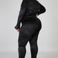 Plus Size Satin Body Suit Set