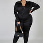 Plus Size Satin Body Suit Set