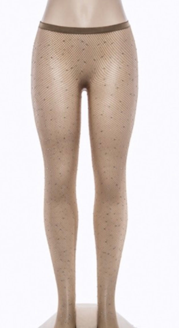 Fishnet Diamond Studded Pantyhose